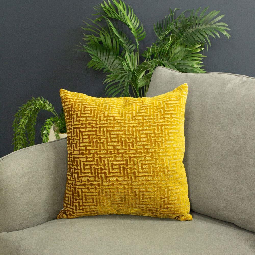 Cuscino Delphi Paoletti 45x45 Cm In Velluto Jacquard Grigio Con Retro In Lino